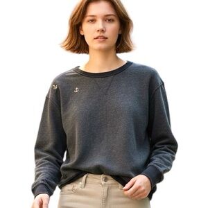 Scotch & Soda Amsterdam Blauw Women’s XS Gray Sweatshirt Anchors